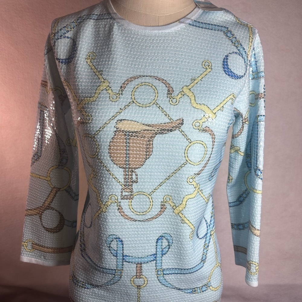NWT Sequin Bridle and Bit Signature J.McLaughlin Blouse